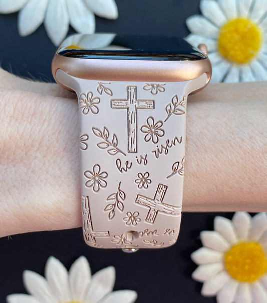 He Is Risen Floral Apple Watch Band