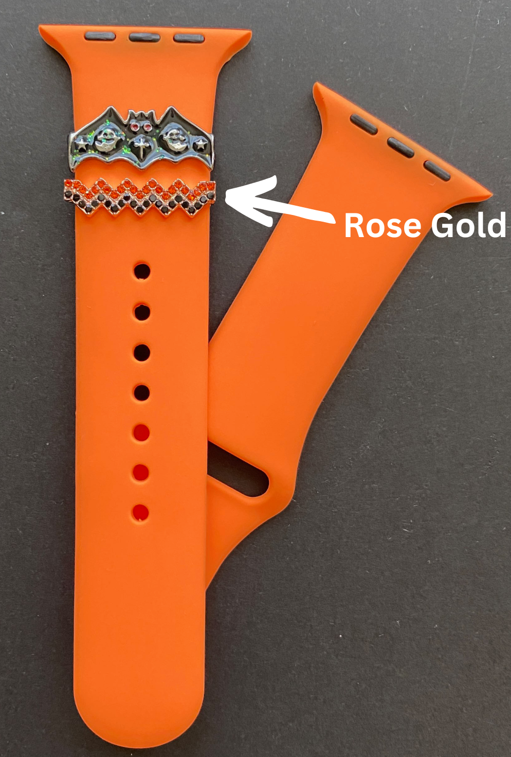 Orange Band and Bat Charm Apple Watch Band