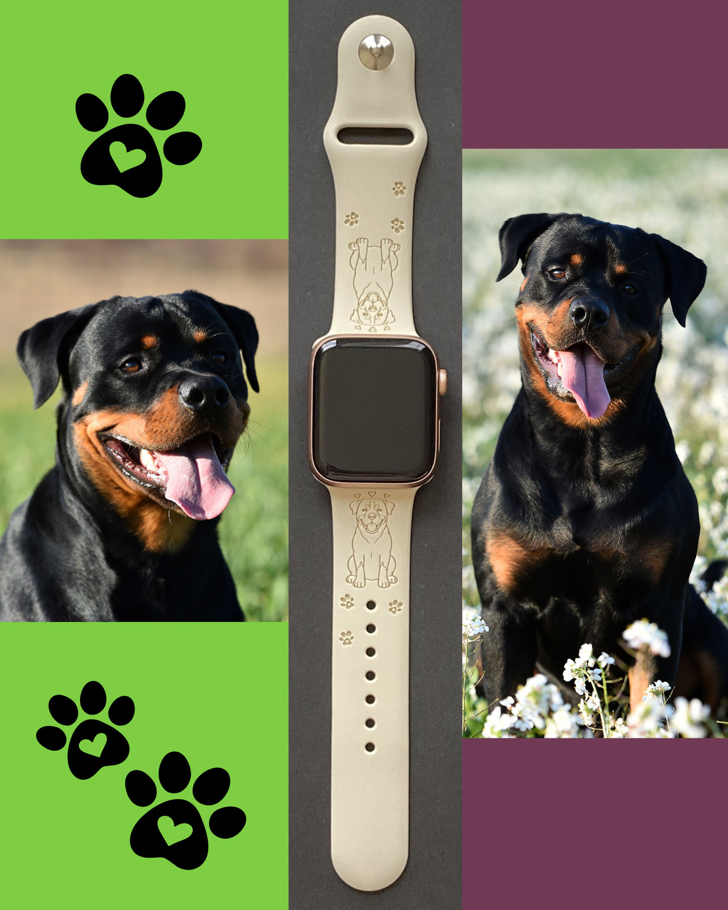 My Pet Rottweiler Dog Watch Band For Apple Watch