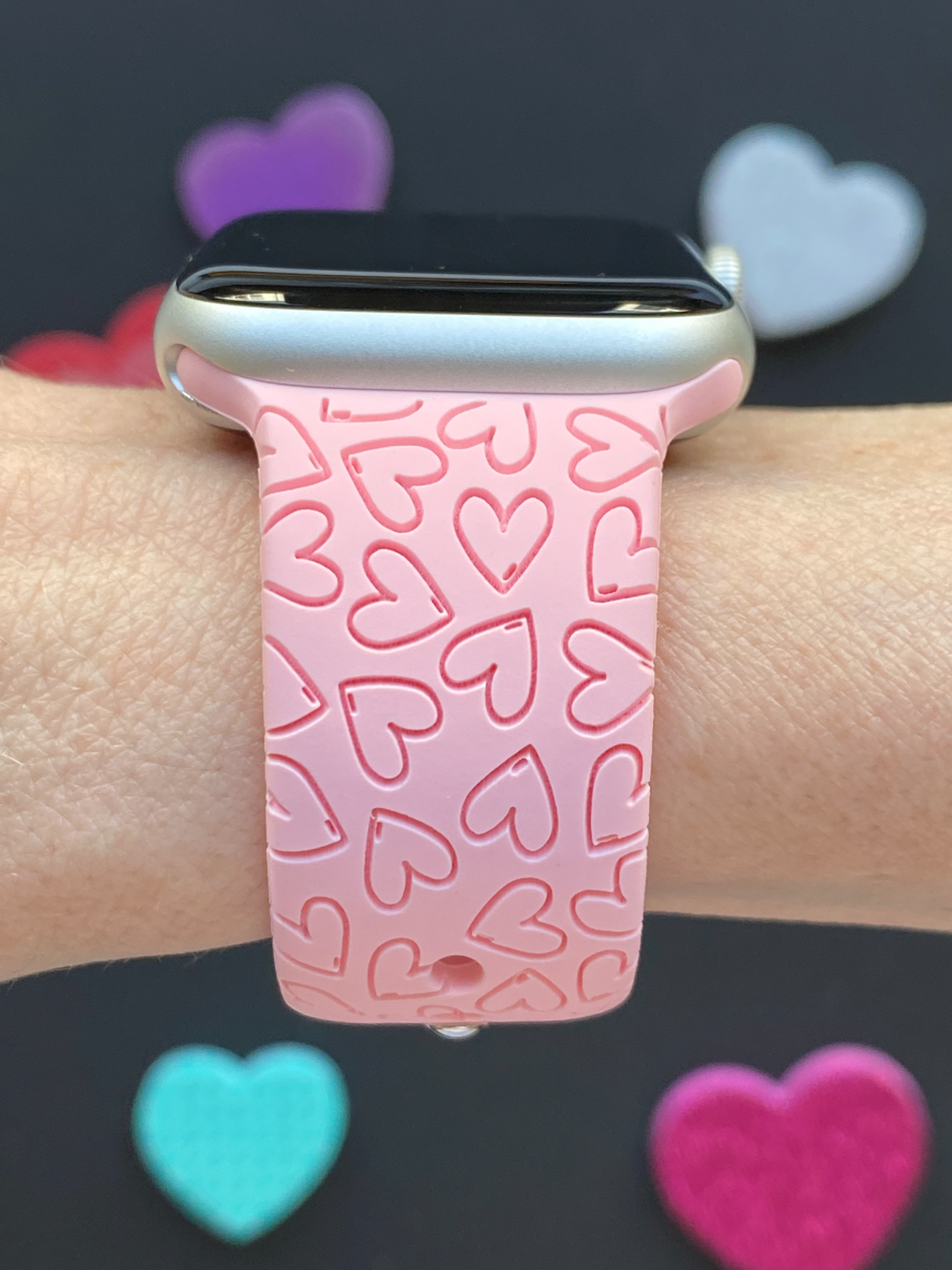 Scattered Hearts Watch Band For Apple Watch