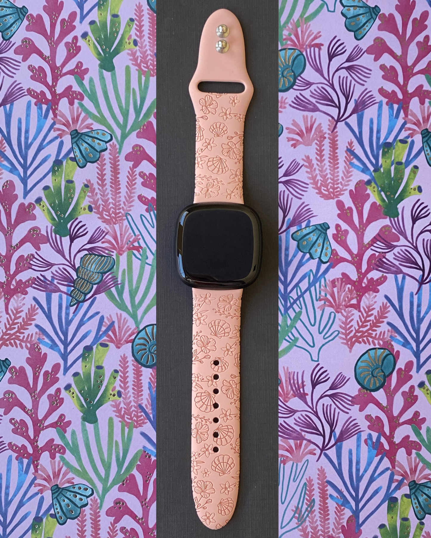 Seashell Floral Fitbit Versa 3/Versa 4/Sense/Sense 2 Watch Band