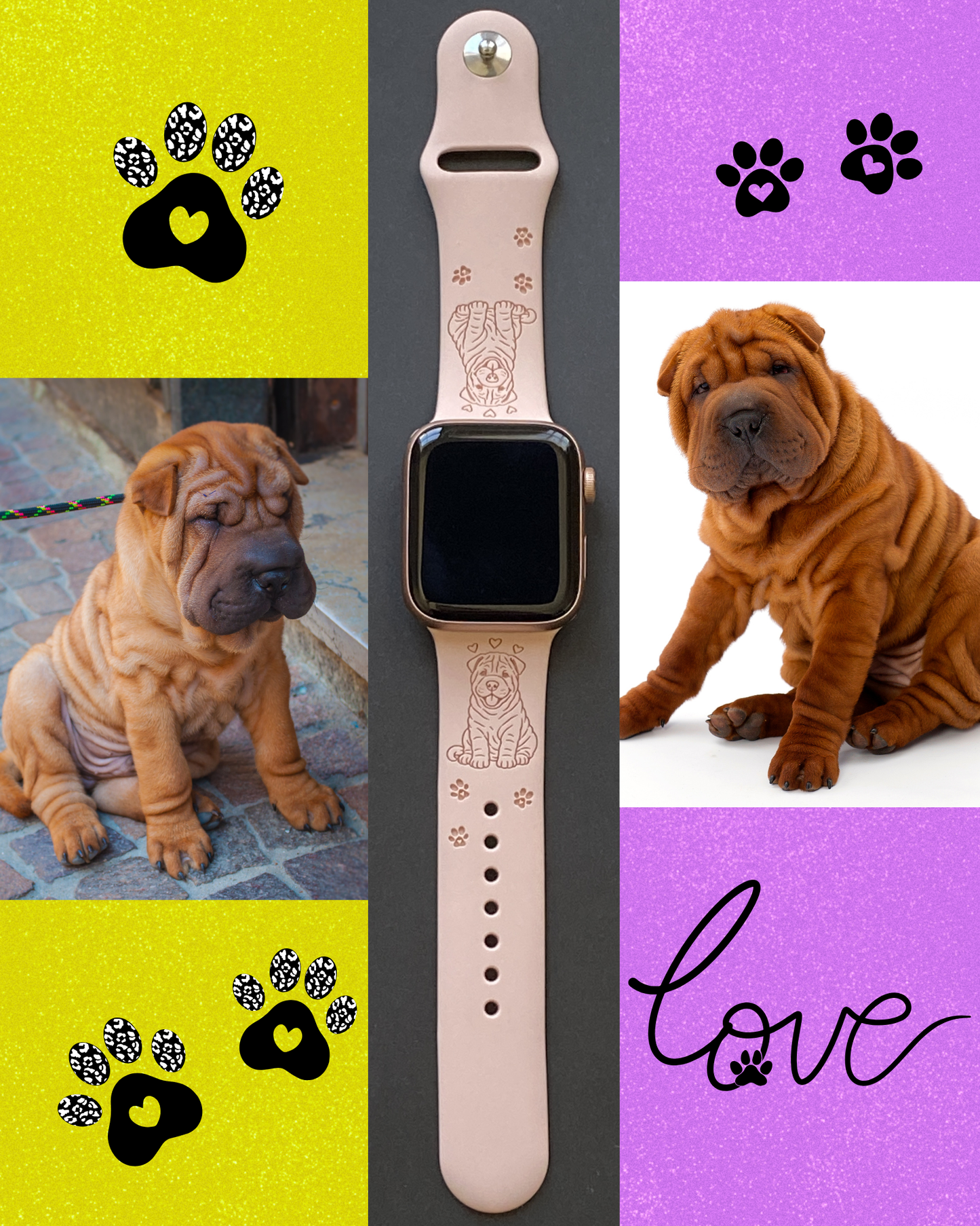 Shar Pei Dog Watch Band For Apple Watch