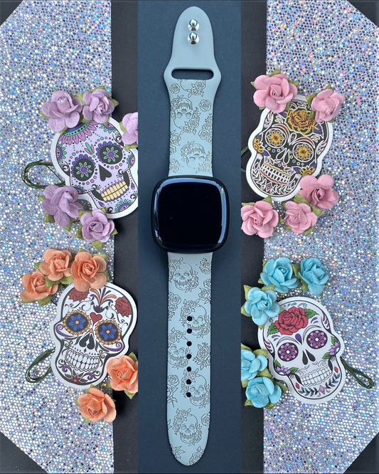 Skull and Roses Fitbit Versa 1/2 Watch Band