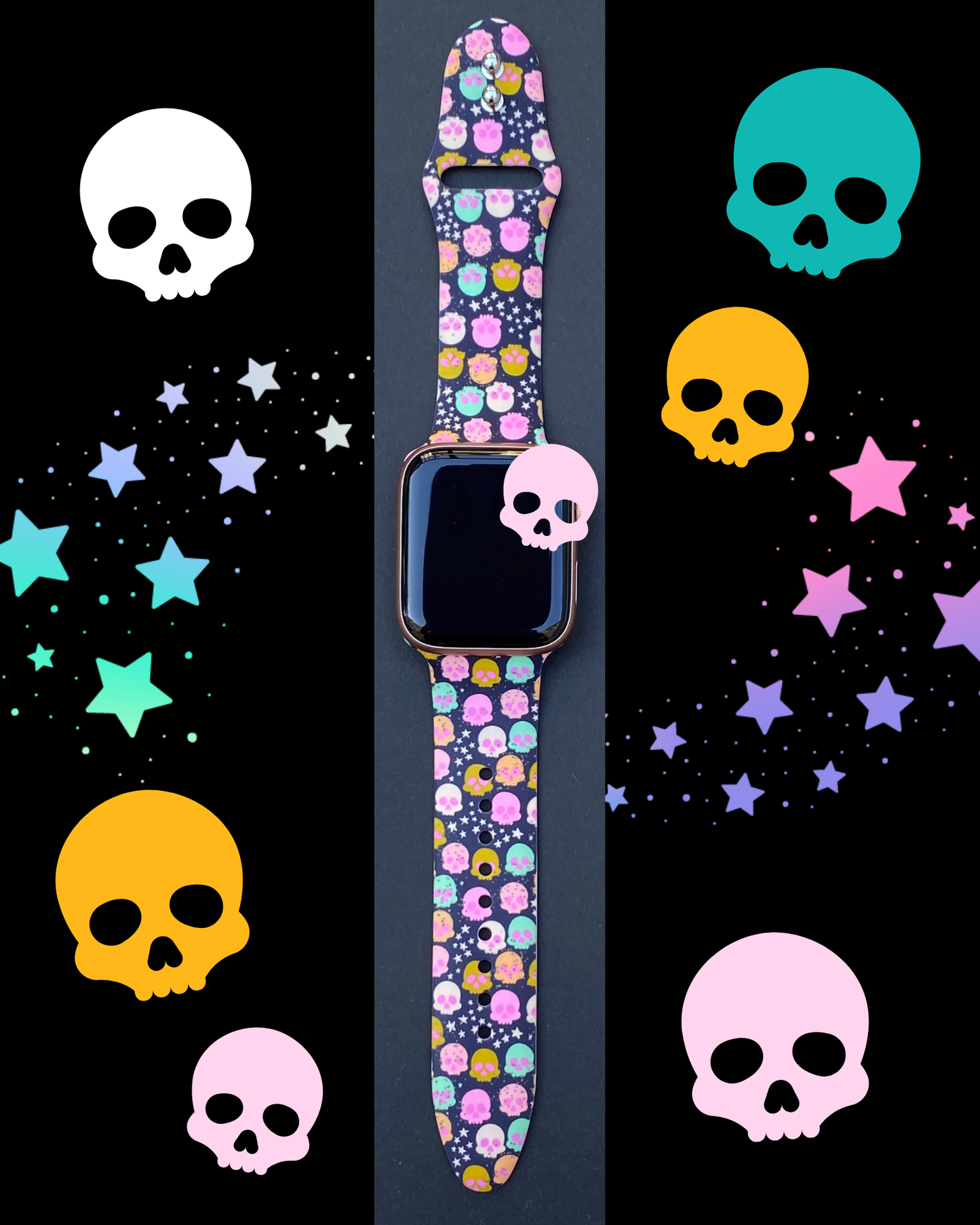 Skulls and Stars Apple Watch Band