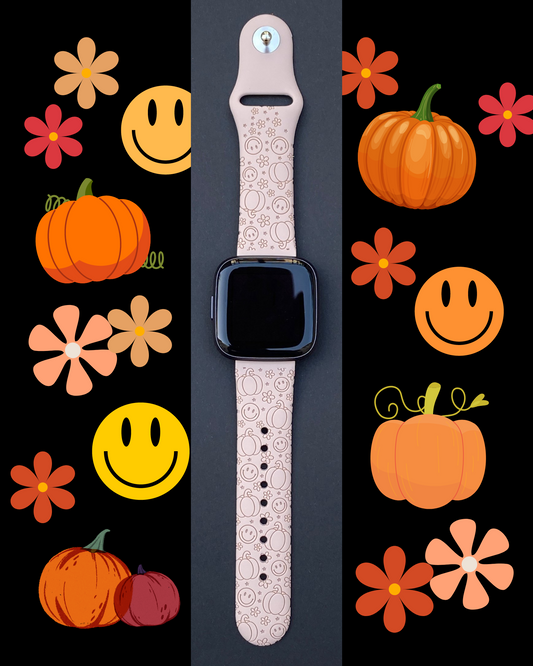 Smiley Pumpkins Fitbit Versa 1/2 Watch Band