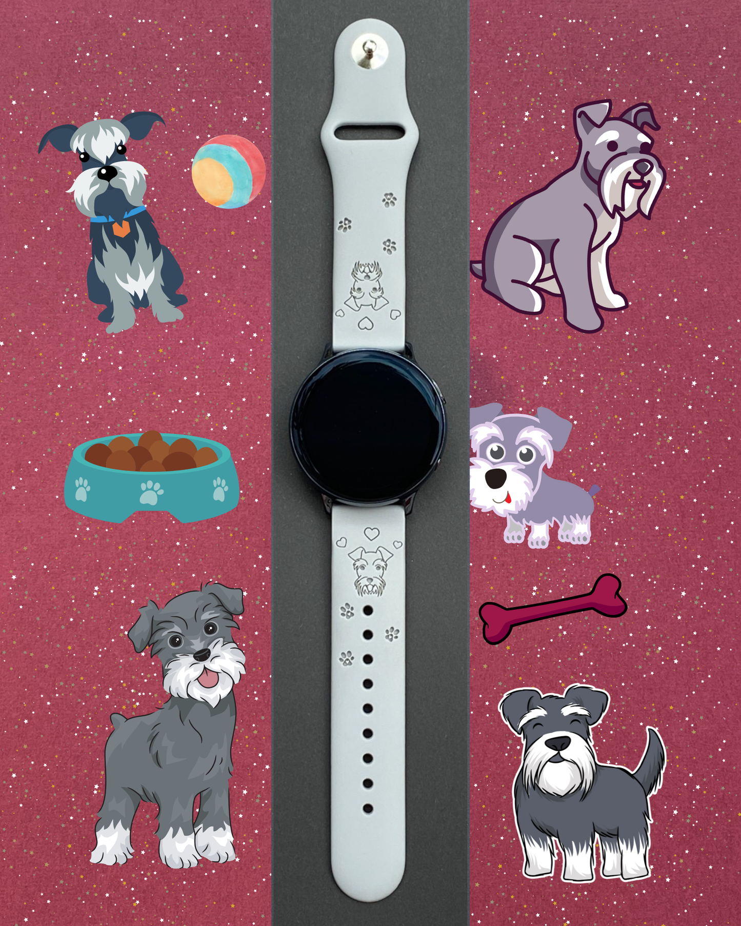 Schnauzer Dog 20mm Samsung Galaxy Watch Band