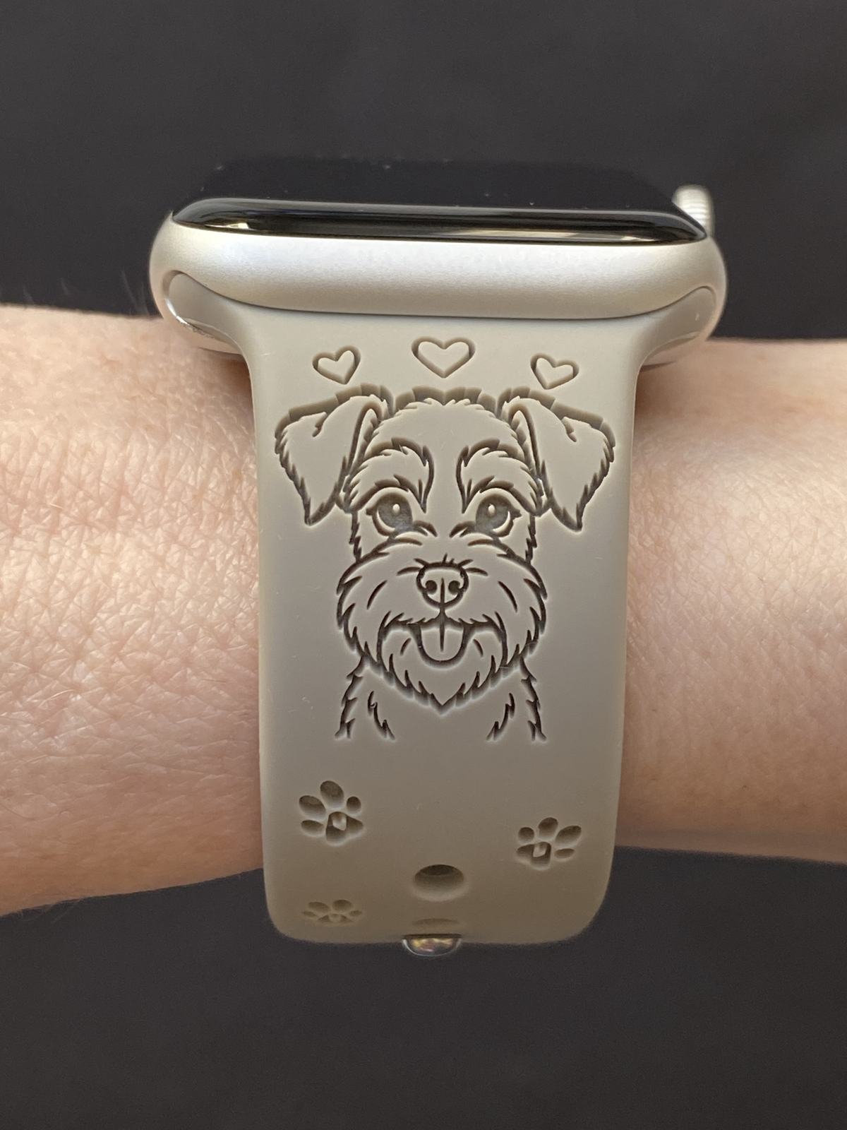 Happy Schnauzer Face Dog Watch Band For Apple Watch