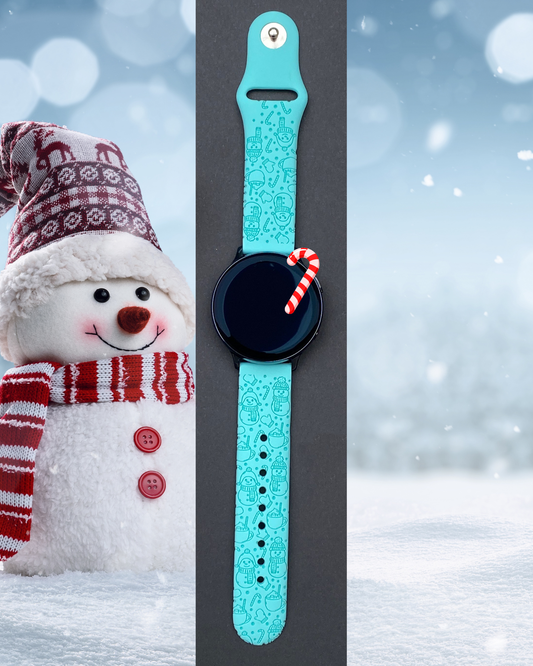 Snowman Candy Cane 20mm Samsung Galaxy Watch Band