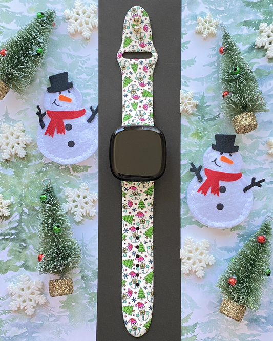 Chilly Snowman Fitbit Versa 3/Versa 4/Sense/Sense 2 Watch Band