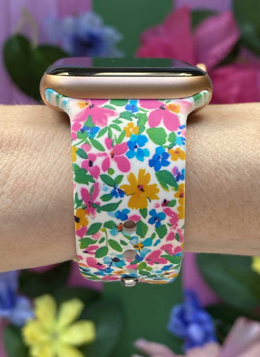 Spring Floral Colorful Watch Band For Apple Watch