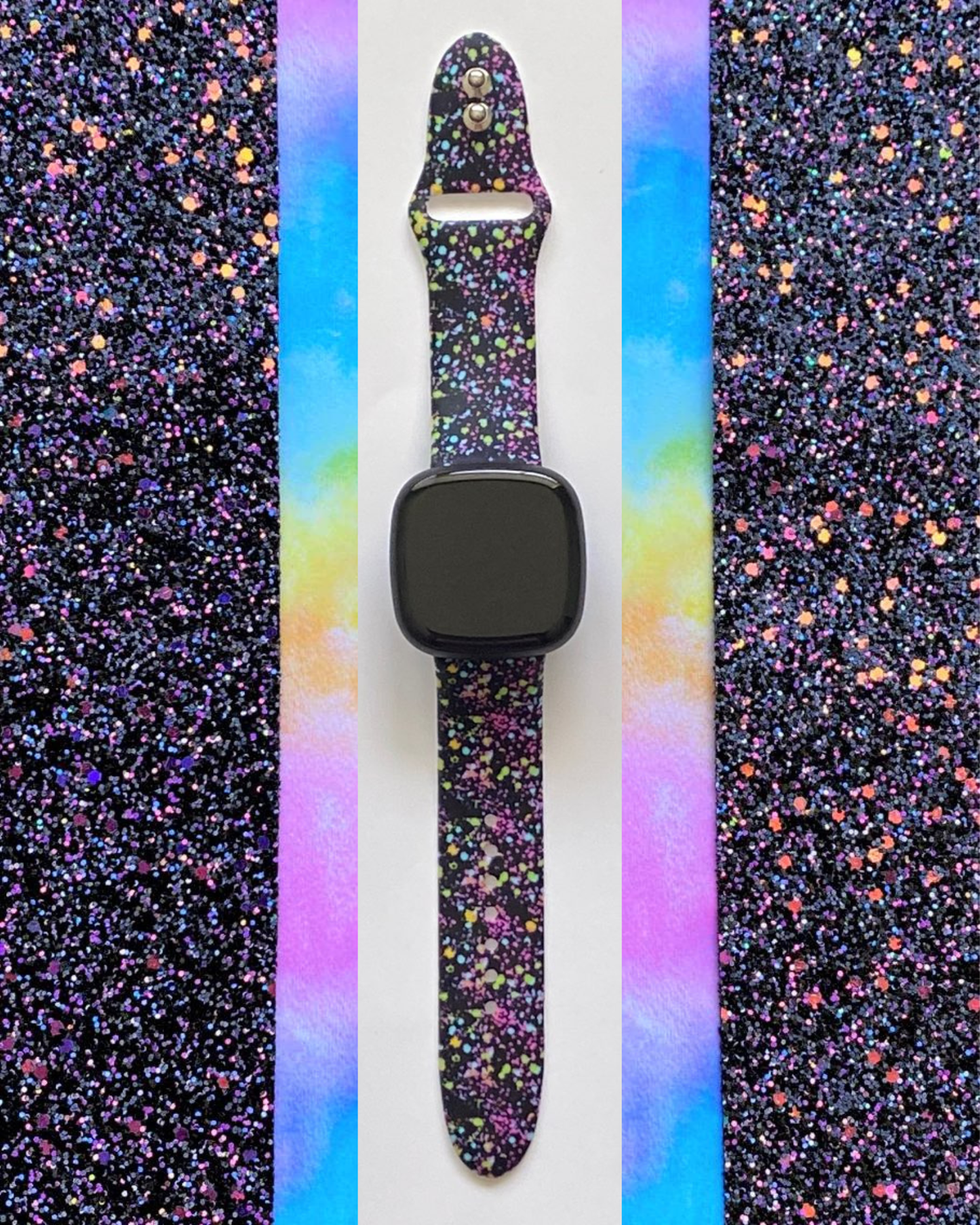 Black Splatter Fitbit Versa 1/2 Watch Band