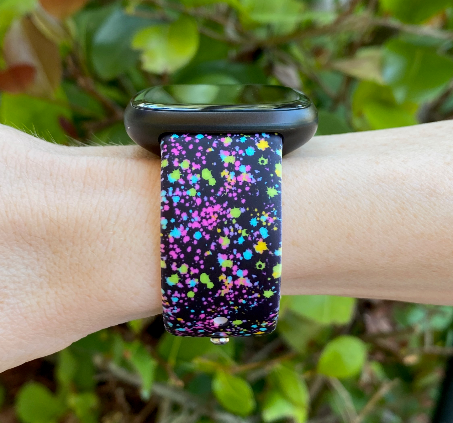 Black Splatter Fitbit Versa 3/Versa 4/Sense/Sense 2 Watch Band