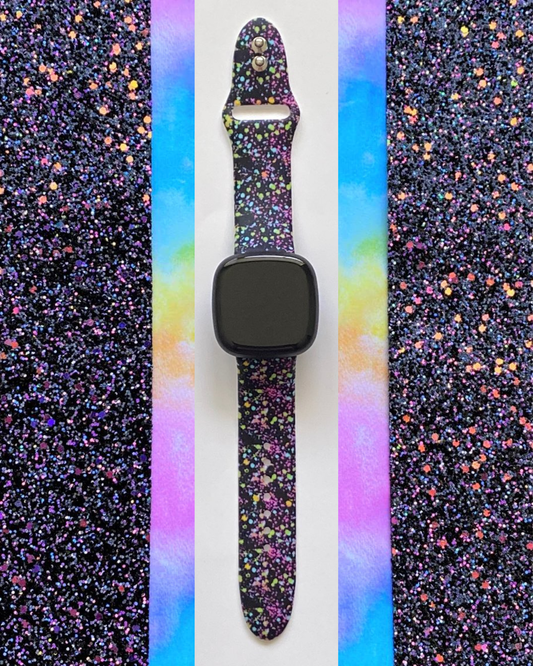 Black Splatter Fitbit Versa 3/Versa 4/Sense/Sense 2 Watch Band