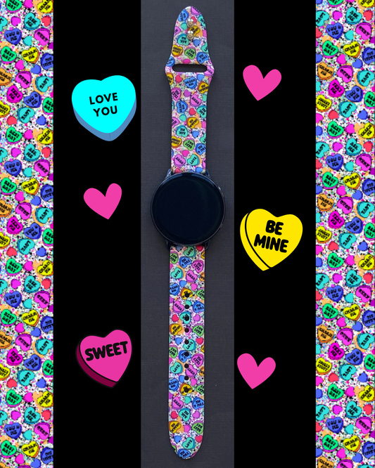 Candy Hearts Splatter Samsung Galaxy Watch Band