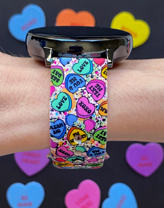 Candy Hearts Splatter Samsung Galaxy Watch Band