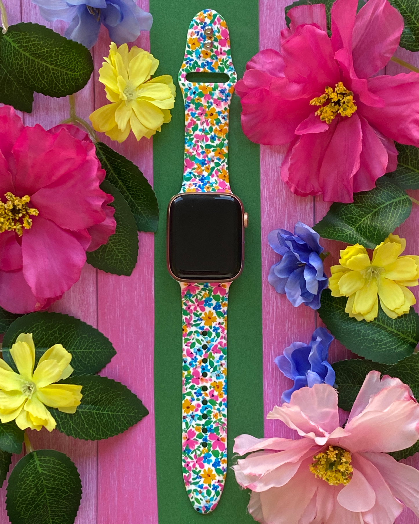 Spring Floral Colorful Watch Band For Apple Watch