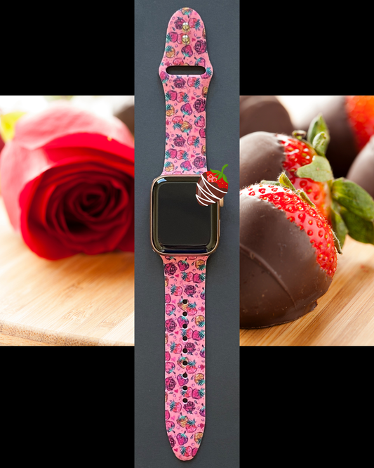 Chocolate Strawberries Valentine Watch Band For Apple Watch