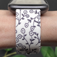 Black Flowers Fitbit Versa 1/2 Watch Band