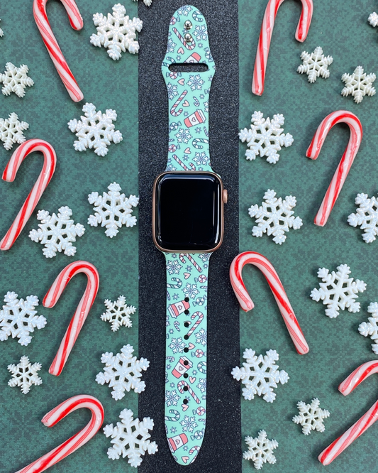 Holiday Candy Canes Watch Band For Apple Watch
