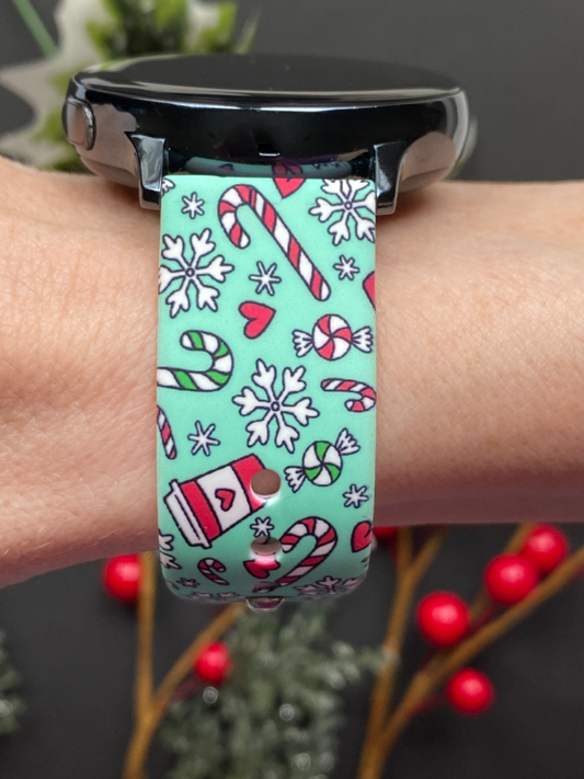 Winter Candy Canes Samsung Galaxy Watch Band
