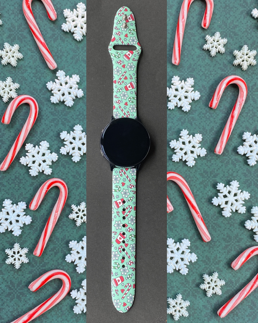 Winter Candy Canes Samsung Galaxy Watch Band