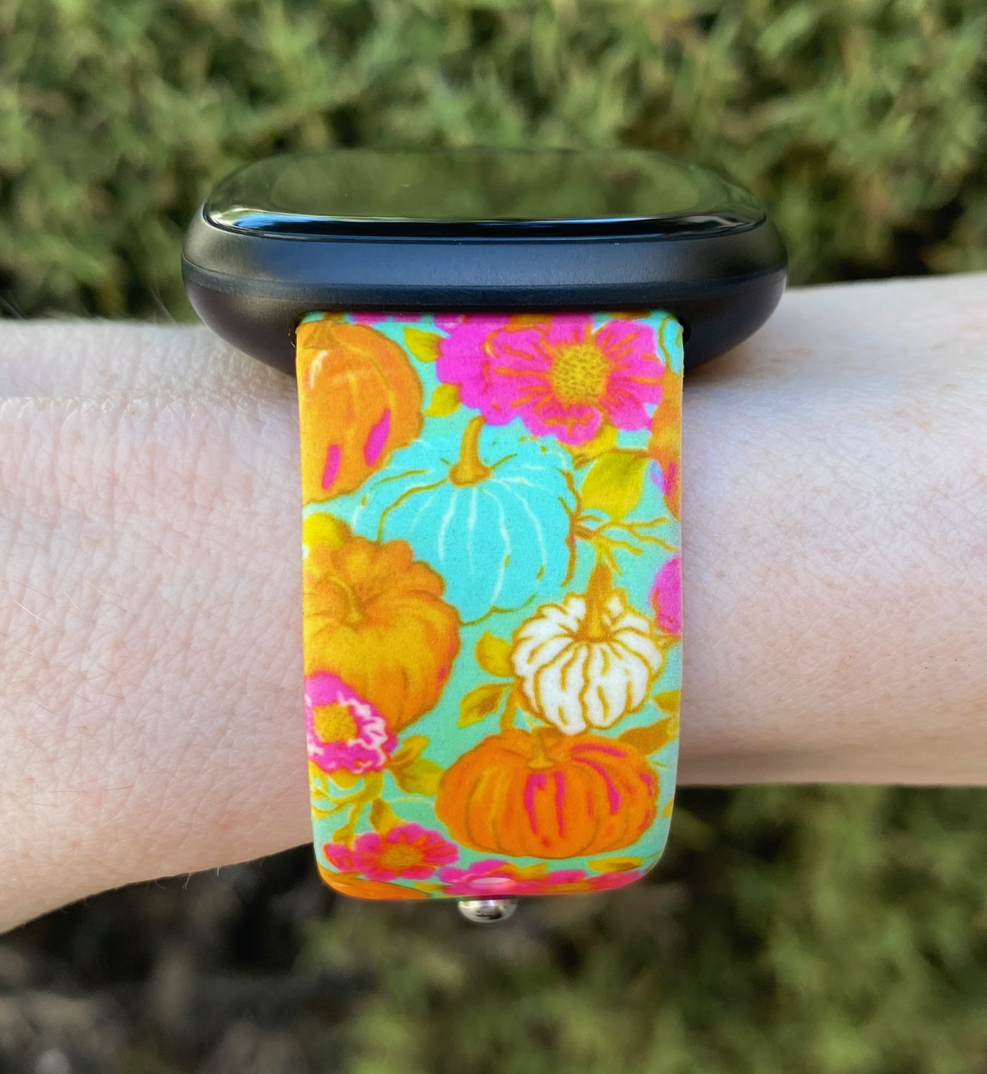 Pumpkins Floral Fitbit Versa 1/2 Watch Band