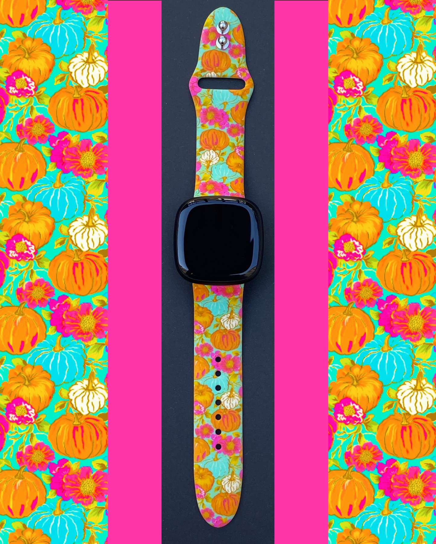 Pumpkins Floral Fitbit Versa 1/2 Watch Band