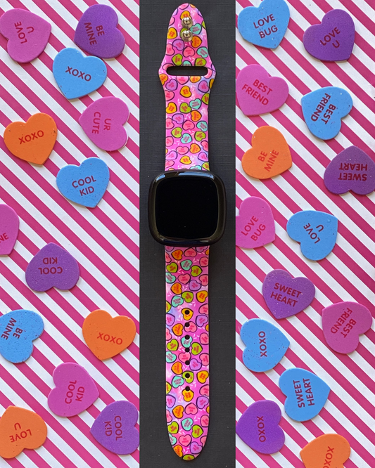 Colorful Candy Hearts Fitbit Versa 3/Versa 4/Sense/Sense 2 Watch Band