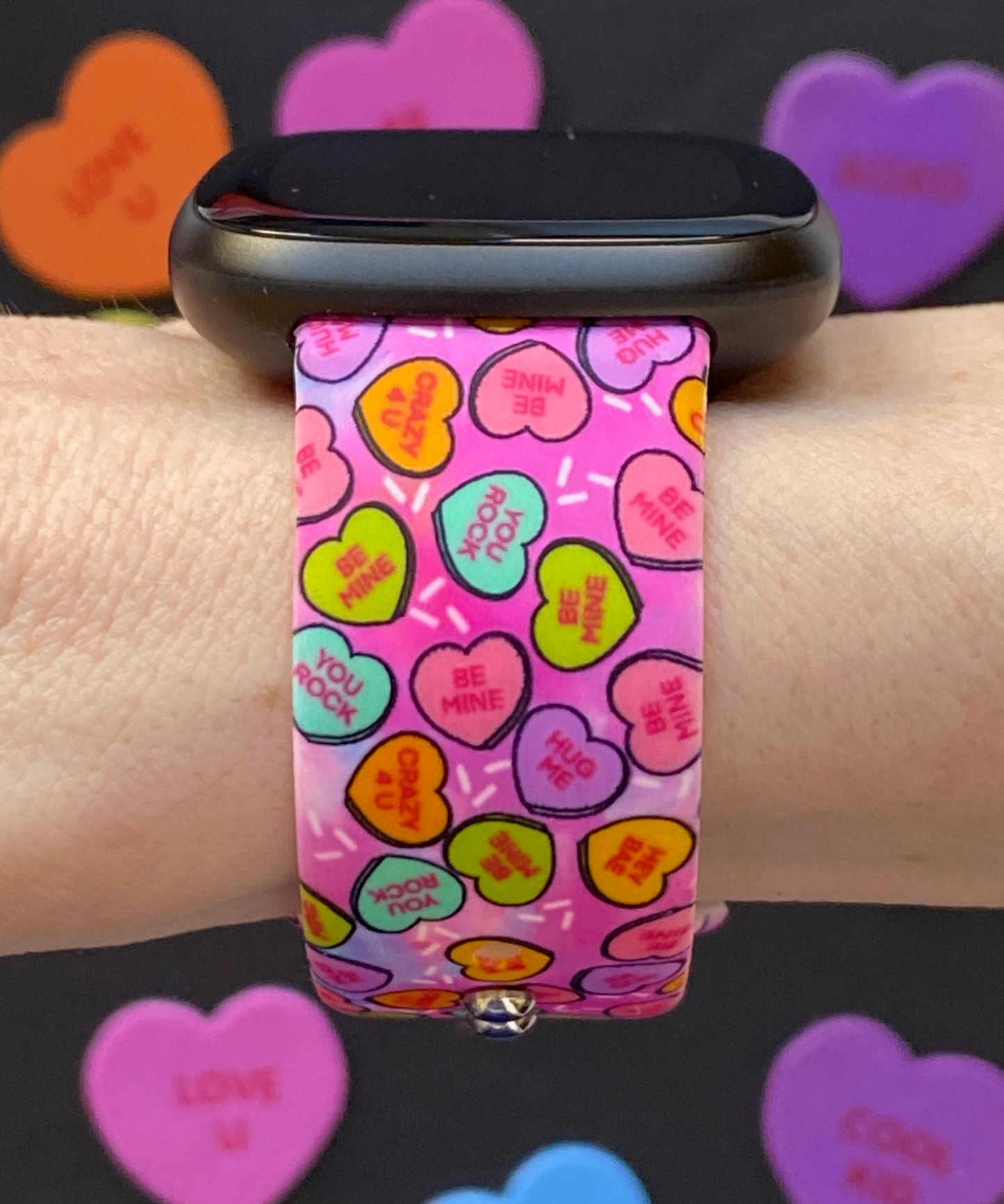 Colorful Candy Hearts Fitbit Versa 3/Versa 4/Sense/Sense 2 Watch Band