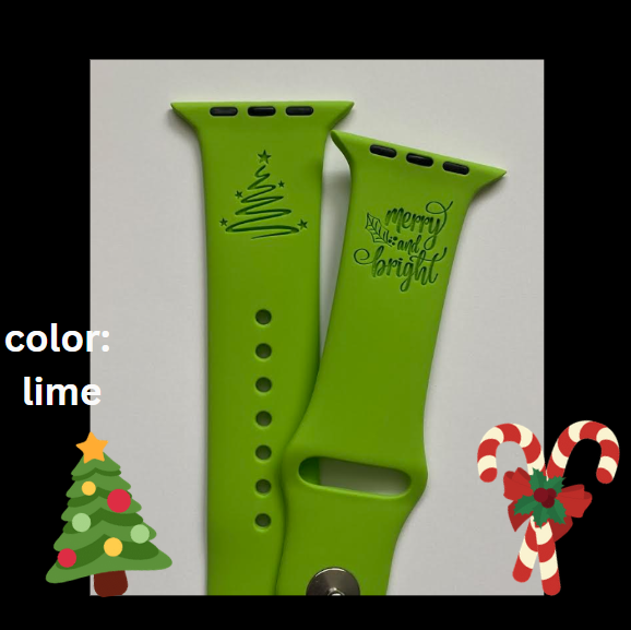 Merry and Bright Christmas Apple Watch Band
