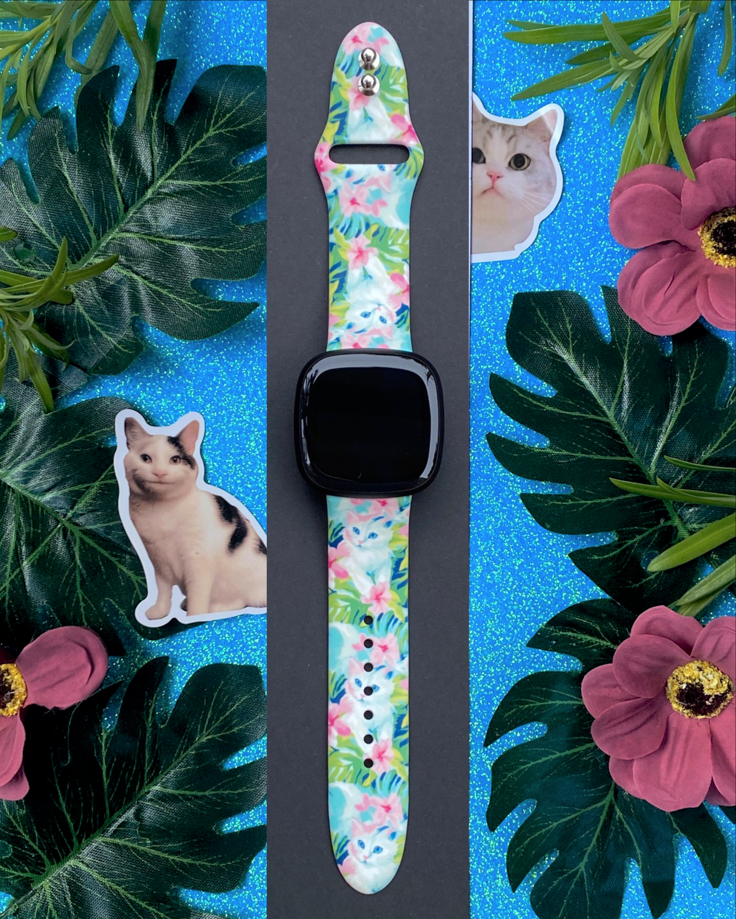 Tropical Cats Fitbit Versa 3/Versa 4/Sense/Sense 2 Watch Band