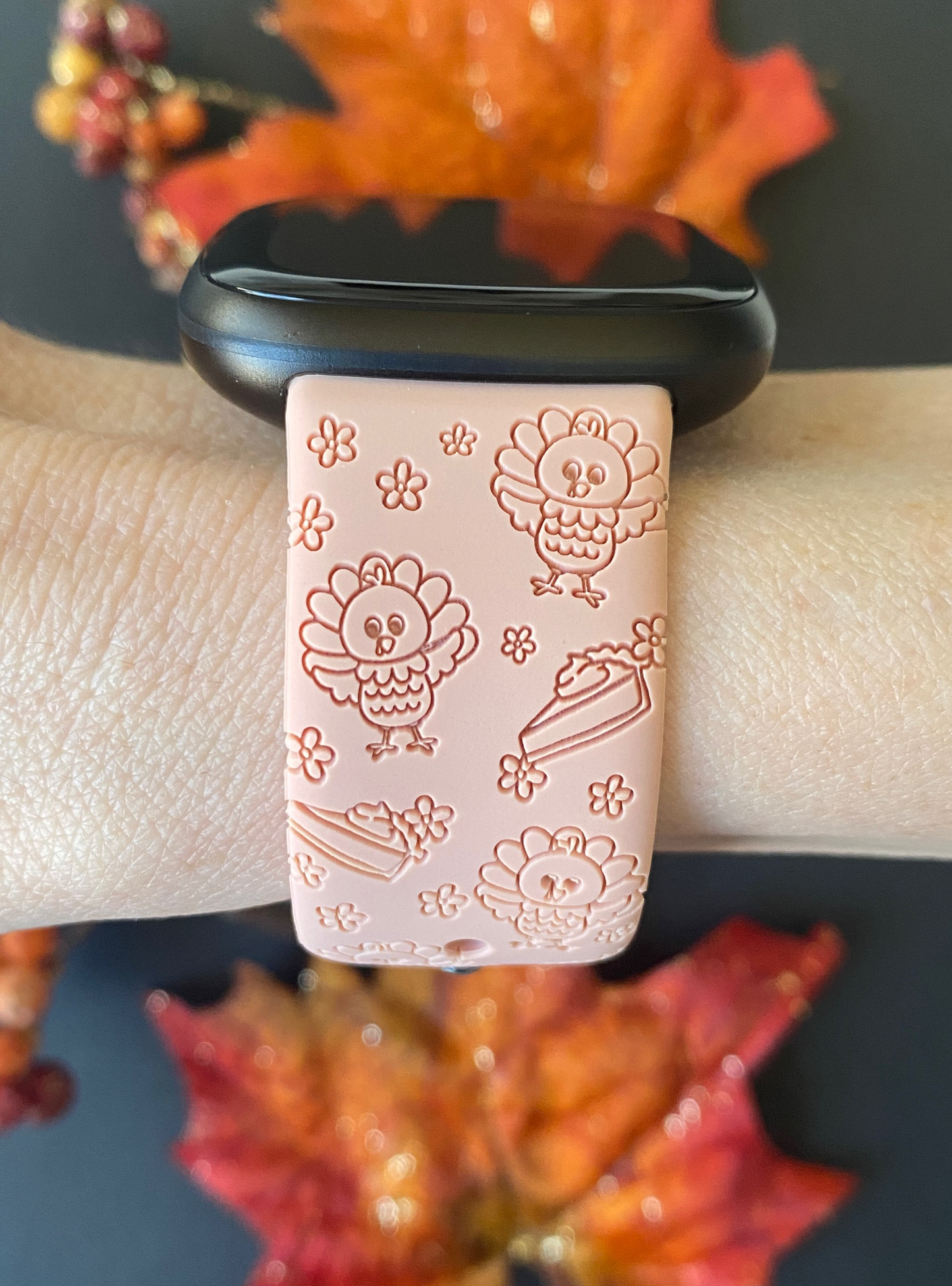 Thanksgiving Turkey Floral Fitbit Versa 3/Versa 4/Sense/Sense 2 Watch Band