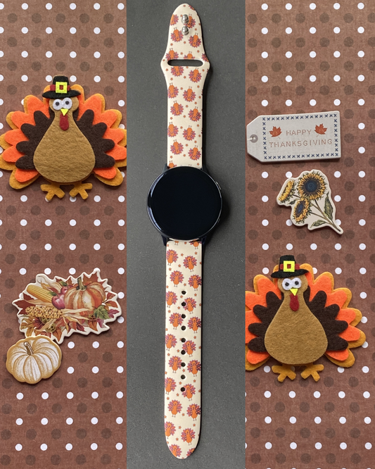 Thanksgiving Turkeys Samsung Galaxy Watch Band