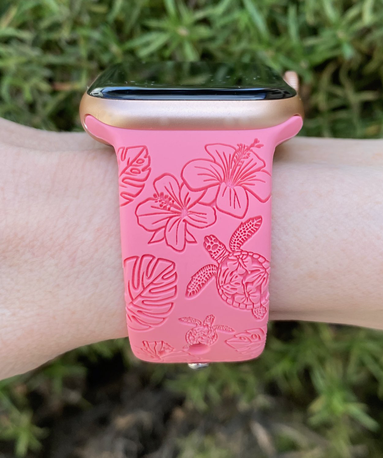 Hibiscus Turtles Apple Watch Band