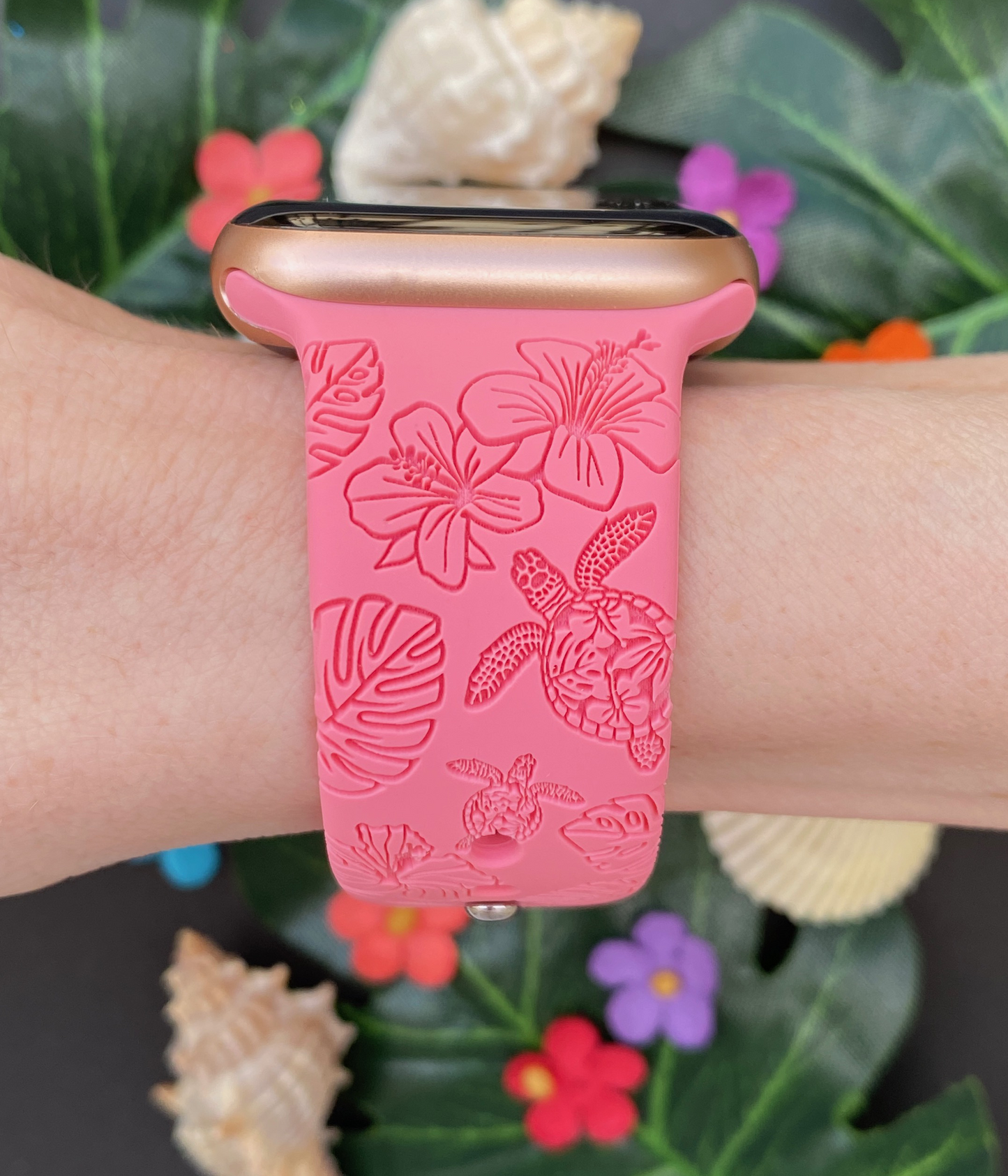 Hibiscus Turtles Apple Watch Band