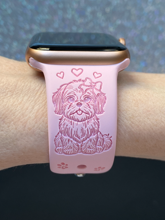 Shih Tzu with Bow Dog Watch Band For Apple Watch