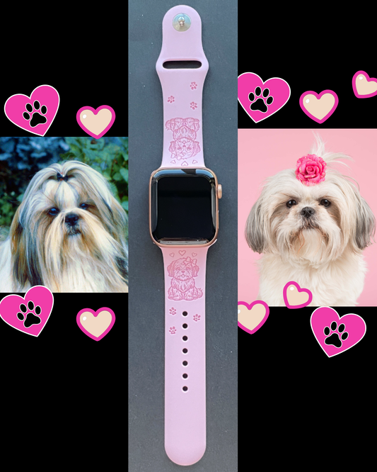 Shih Tzu with Bow Dog Watch Band For Apple Watch