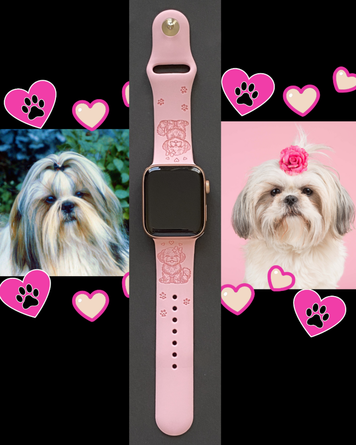 Shih Tzu with Bow Dog Watch Band For Apple Watch