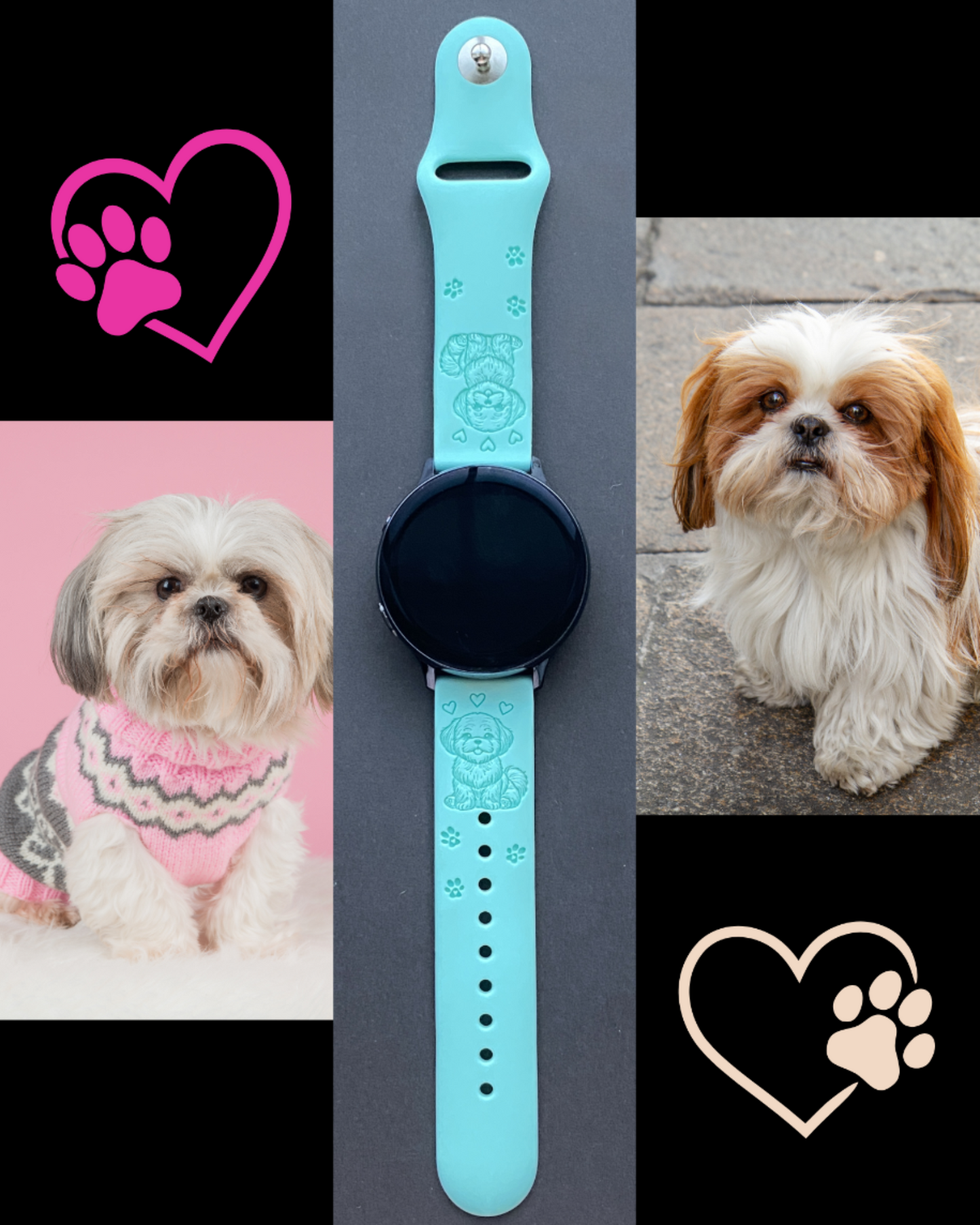 Happy Shih Tzu Dog 20mm Samsung Galaxy Watch Band