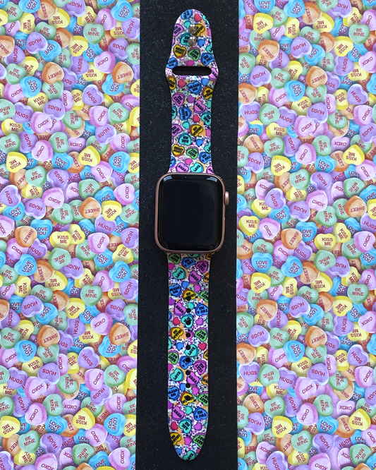 Candy Hearts Splatter Apple Watch Band