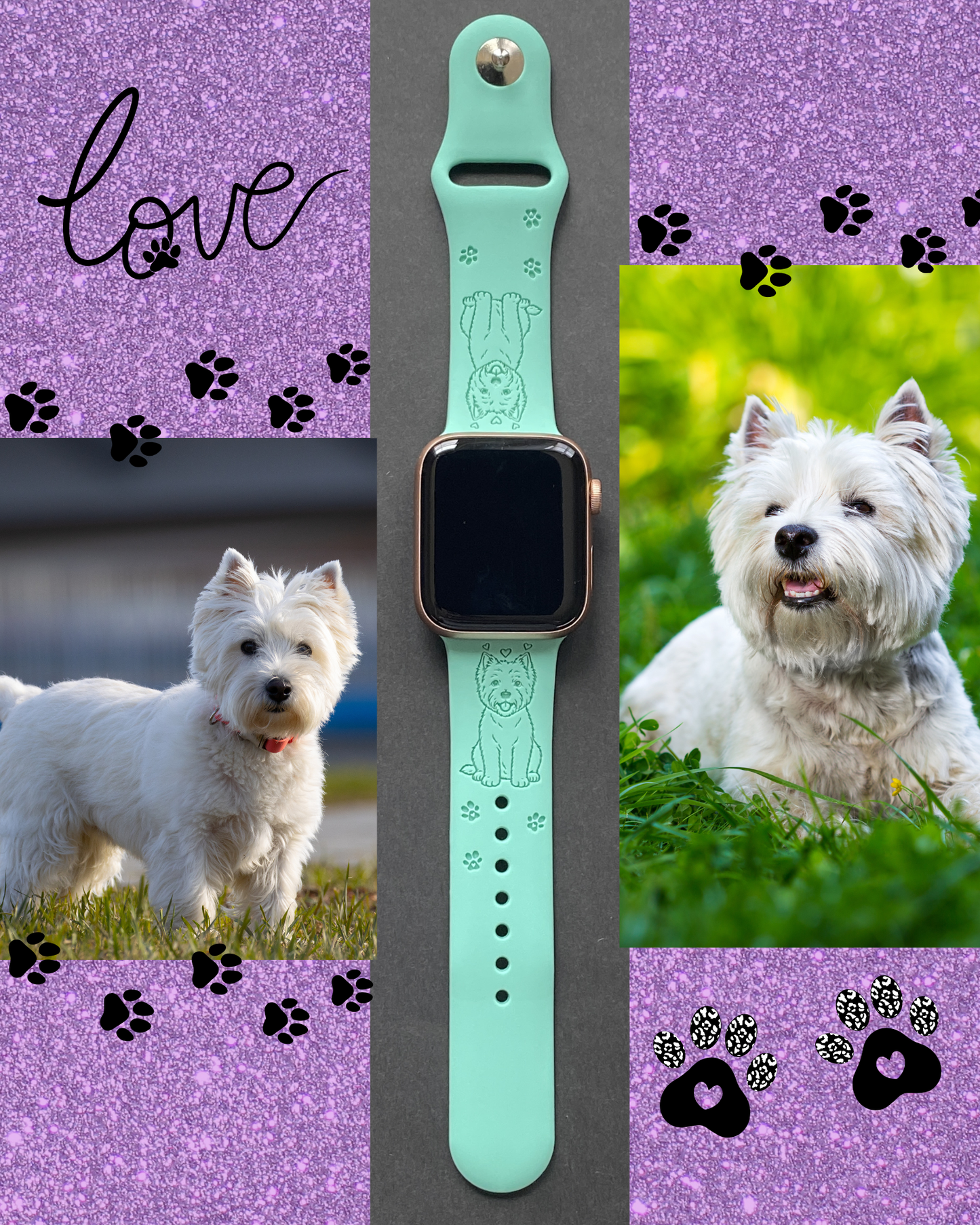 My Pet West Highland Terrier Westie Dog Watch Band For Apple Watch