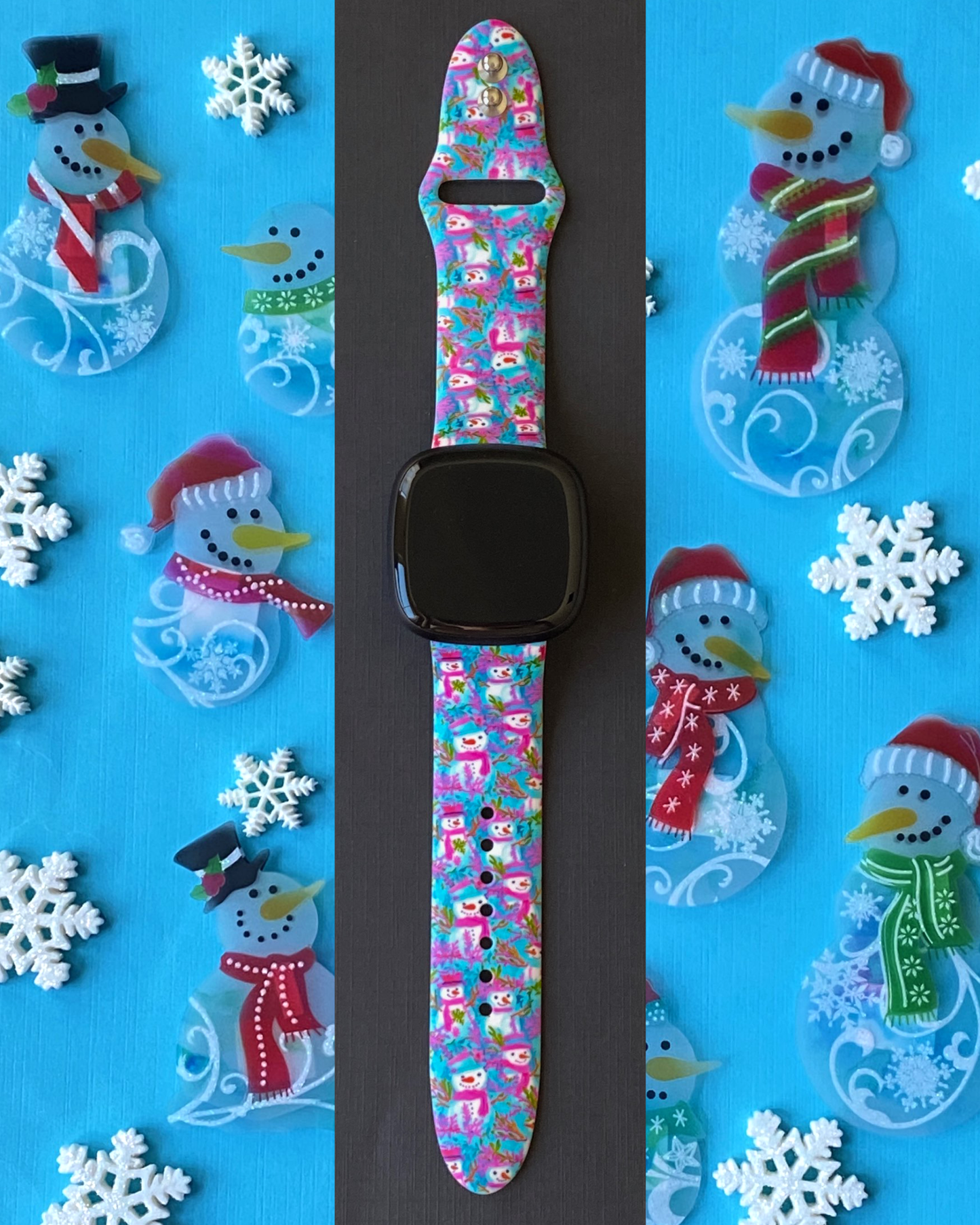 Winter Snowman Fitbit Versa 3/Versa 4/Sense/Sense 2 Watch Band