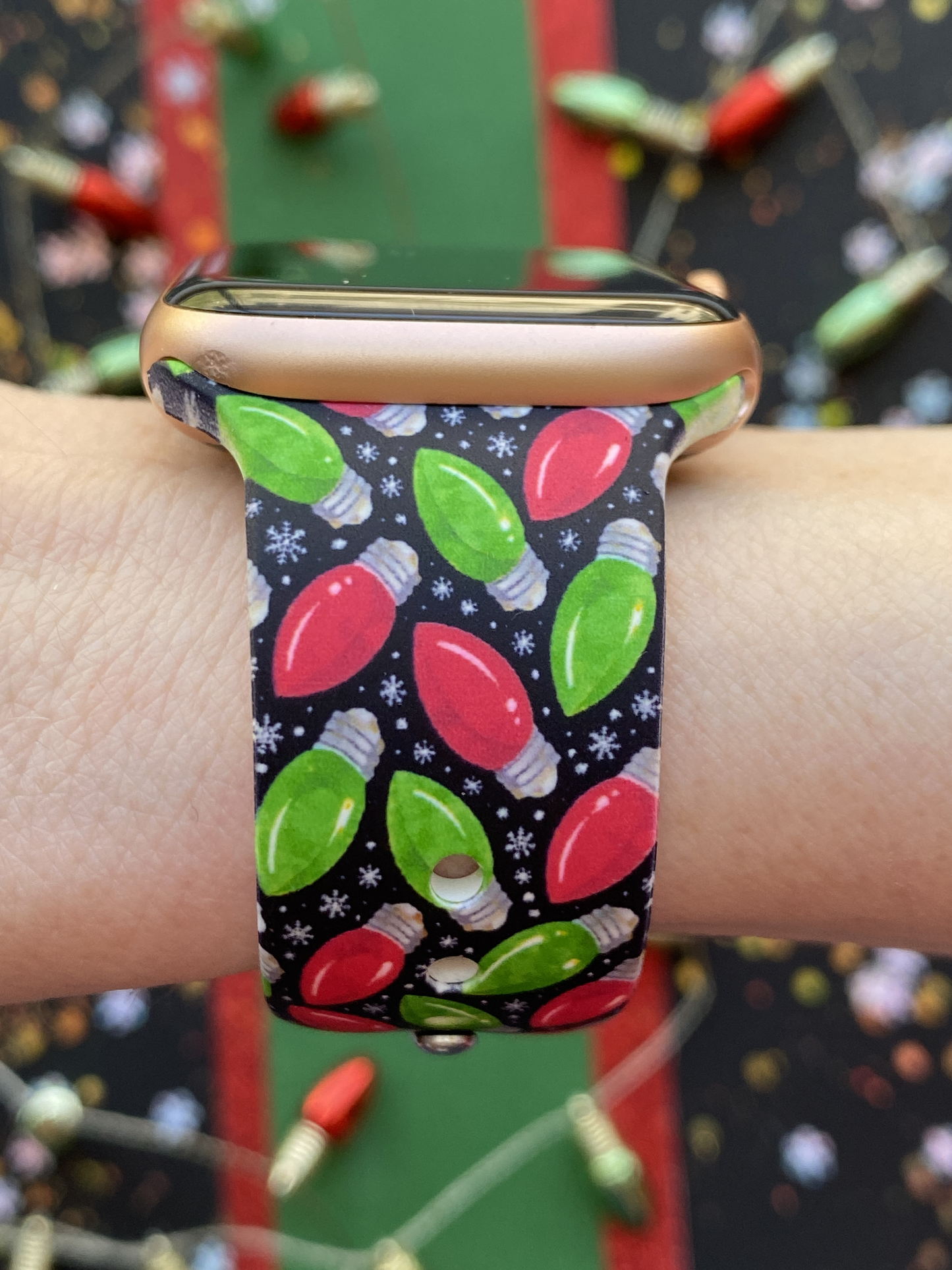 Festive Holiday Lights Watch Band For Apple Watch