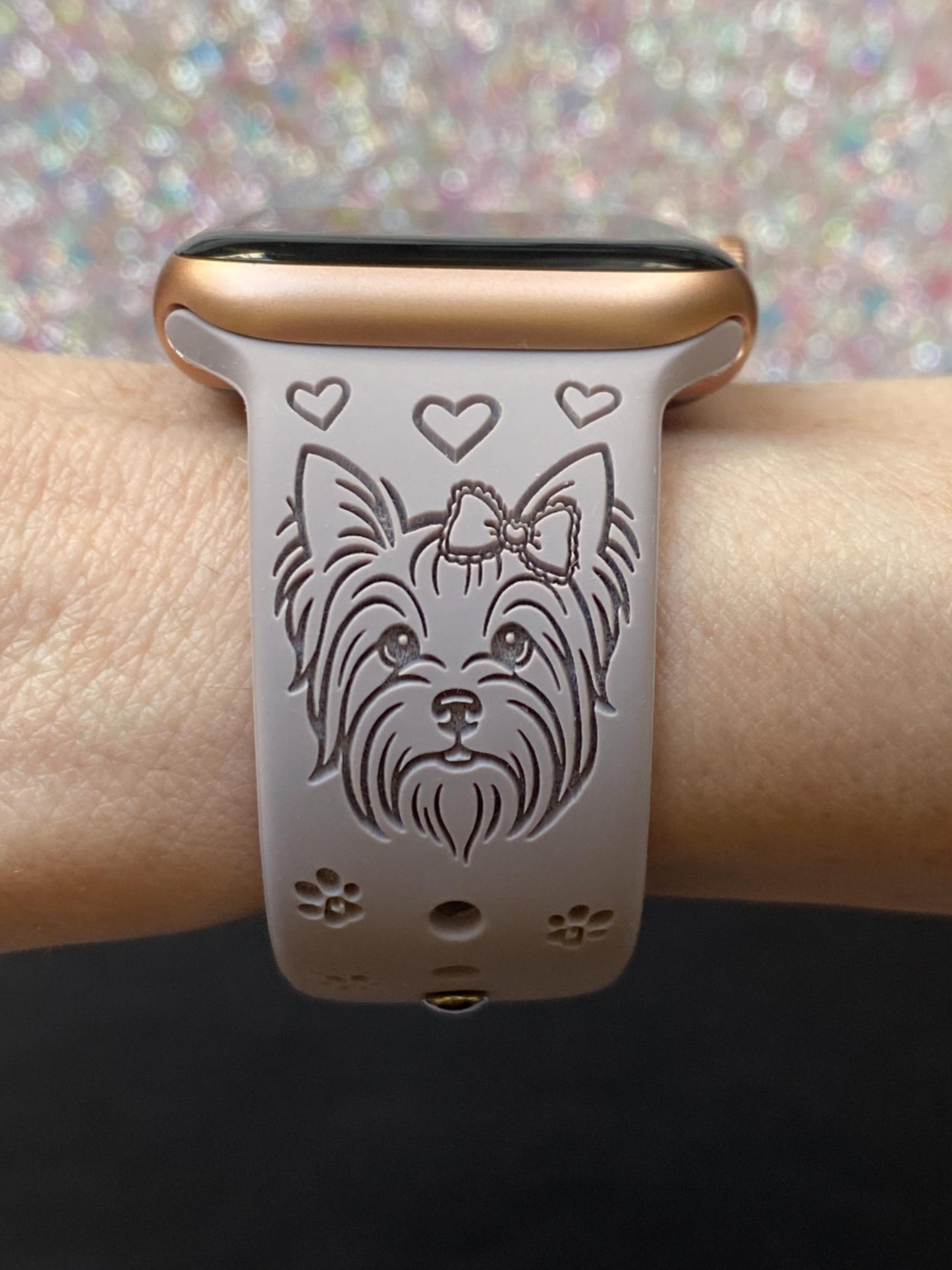 Yorkie With Bow Dog Watch Band For Apple Watch