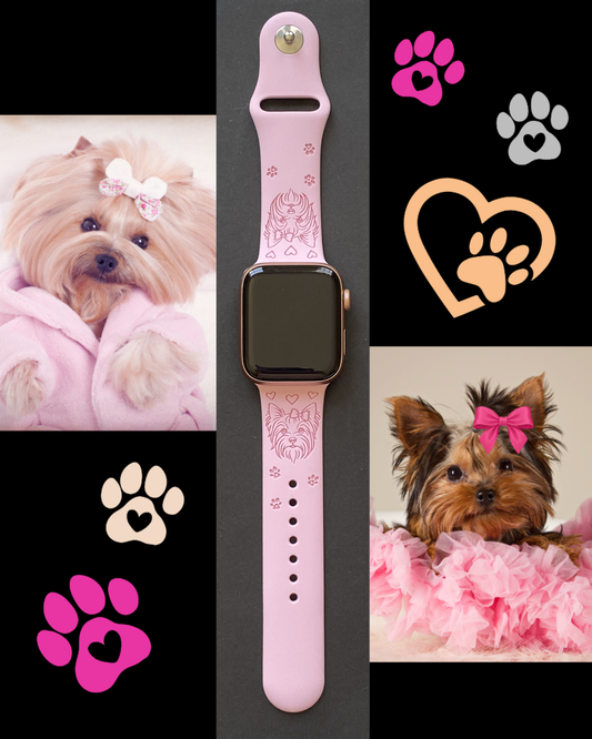 Yorkie With Bow Dog Watch Band For Apple Watch