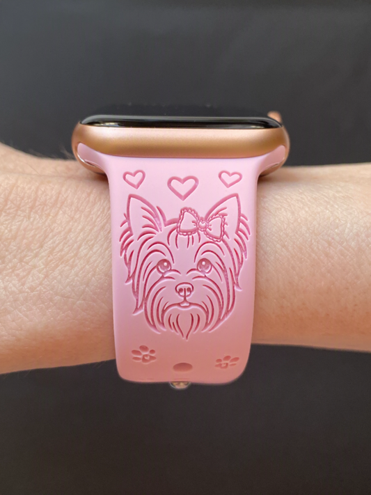 Yorkie With Bow Dog Watch Band For Apple Watch