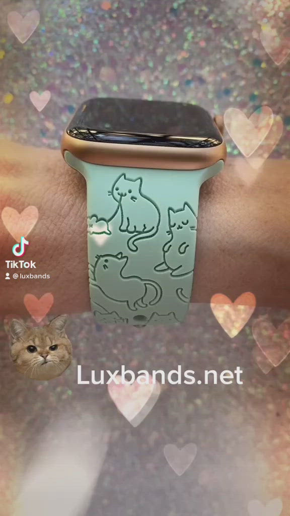 Cats Animal Apple Watch Silicone Engraved Band Lux Bands Shop