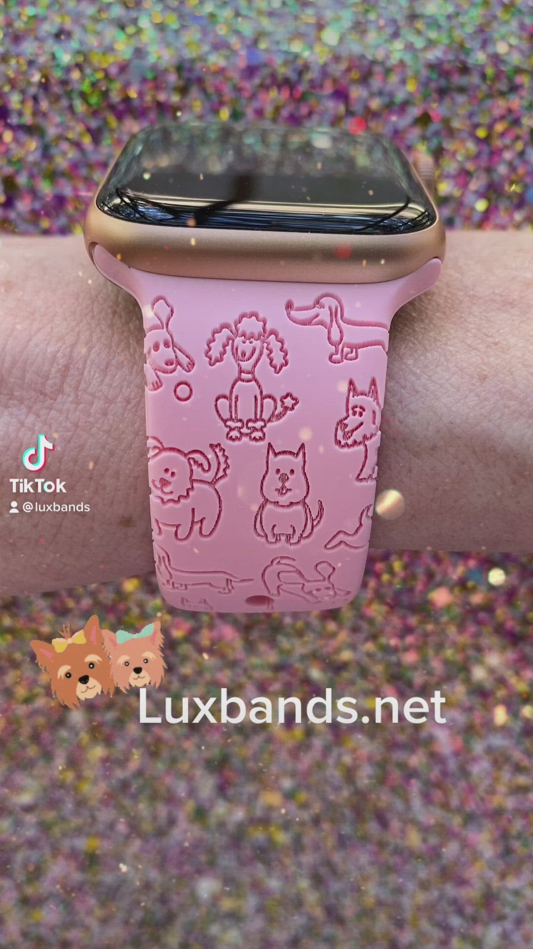 Apple watch band with dogs online face