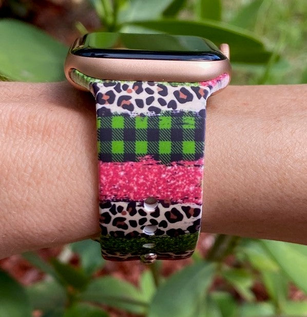 Pink leopard apple watch band hot sale