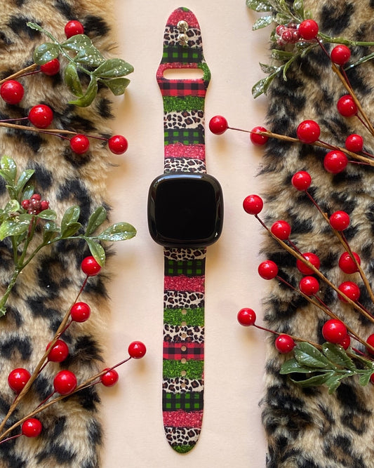 Christmas Leopard Fitbit Versa 3/Versa 4/Sense/Sense 2 Watch Band